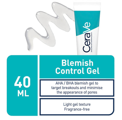 CeraVe Blemish Control Gel – Daily AHA/BHA Face Treatment for Acne-Prone Skin