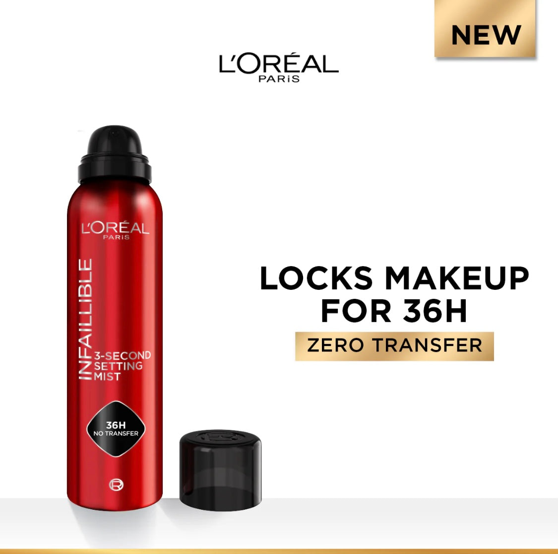 L’Oréal Paris Infaillible 3-second Settig Spray, Locks Makeup for 36h of Long Wear, with no Transfer, No marks, No Stickness