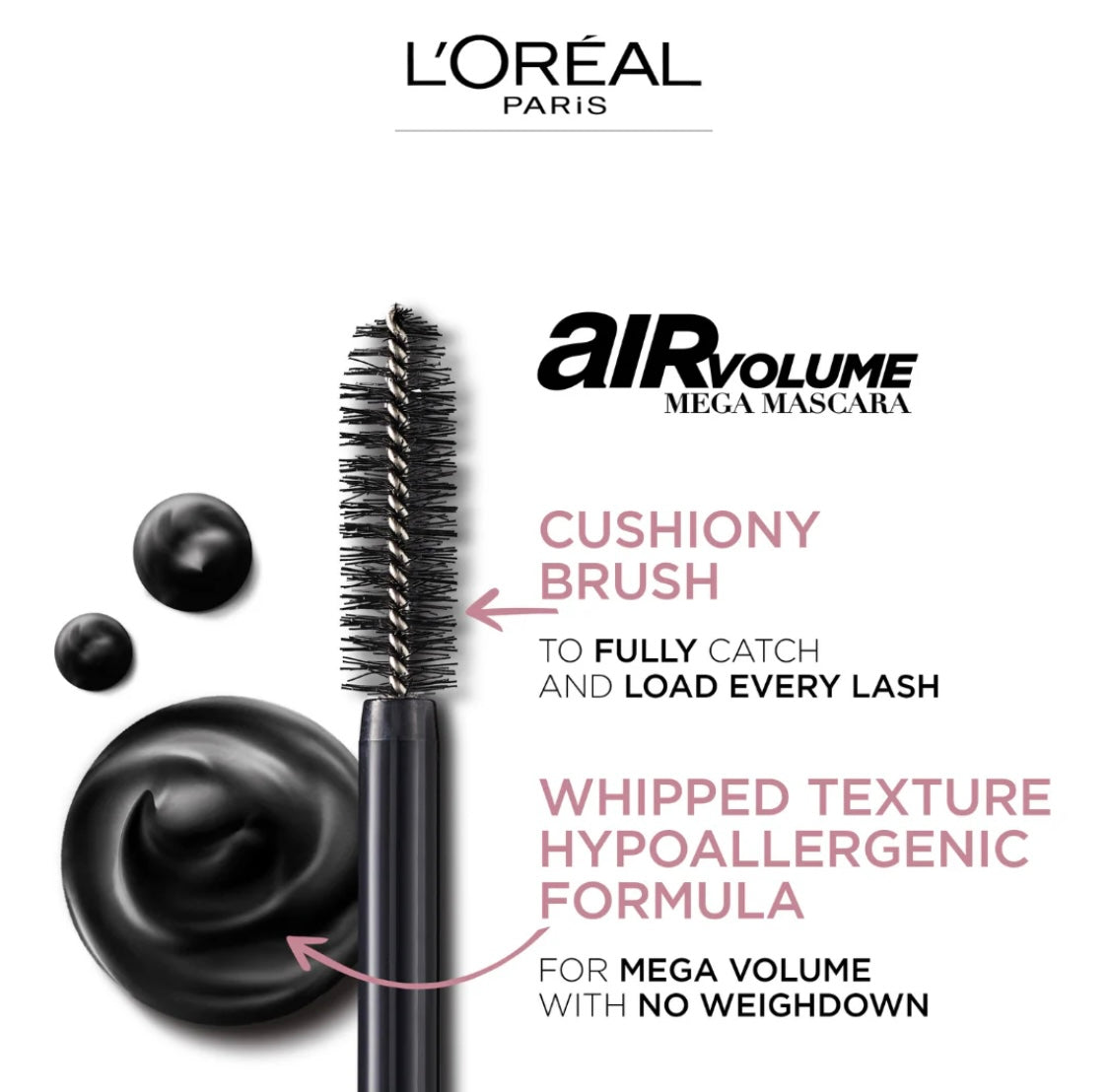 L’Oréal Paris Air Volume Mega Mascasa Washable Air Whipped Mascara