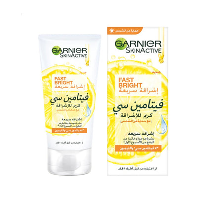 Garnier SkinActive Fast Bright Day Cream with 3x Vitamin C & Lemon – UVA/UVB Protection Brightening Moisturizer 50ml