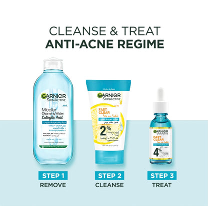 Garnier Fast Clear Anti-Acne Booster Serum with 4% Salicylic Acid, Vitamin C, Niacinamide & AHA – Blemish Treatment for Oily & Acne-Prone Skin