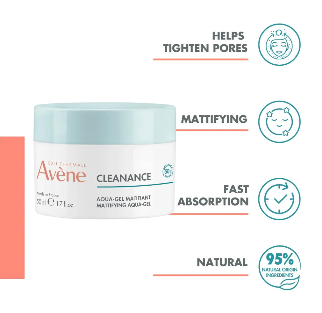 Avène Cleanance Mattifying Aqua Gel – Oil-Free Hydrating Gel for Oily & Combination Skin