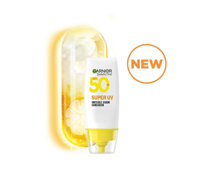 Garnier Super UV Invisible Serum Sunscreen SPF 50 PA+++ 30ml – Lightweight Daily Sun Protection for All Skin Types