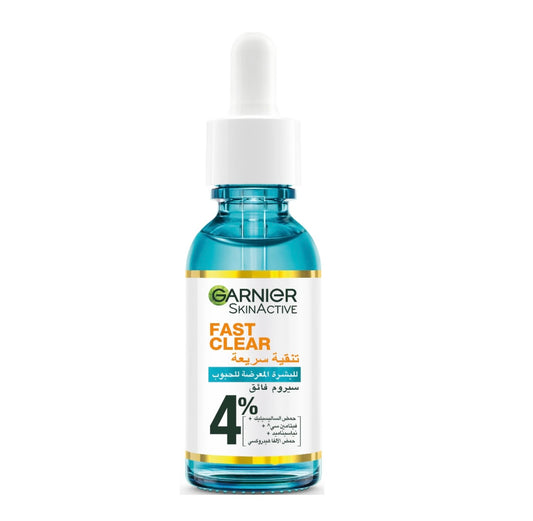 Garnier Fast Clear Anti-Acne Booster Serum with 4% Salicylic Acid, Vitamin C, Niacinamide & AHA – Blemish Treatment for Oily & Acne-Prone Skin