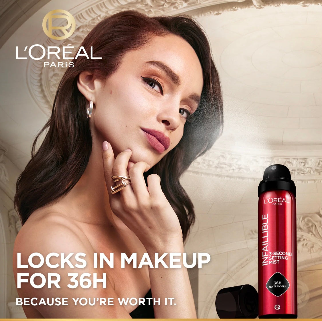 L’Oréal Paris Infaillible 3-second Settig Spray, Locks Makeup for 36h of Long Wear, with no Transfer, No marks, No Stickness