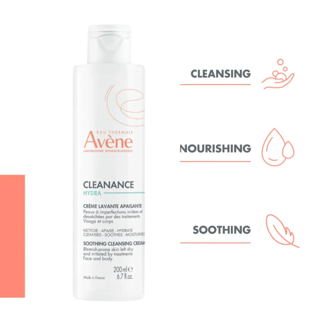 Avène Cleanance Hydra Soothing Cleansing Cream – Gentle Cleanser for Oily & Sensitive Skin