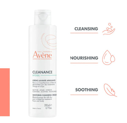 Avène Cleanance Hydra Soothing Cleansing Cream – Gentle Cleanser for Oily & Sensitive Skin