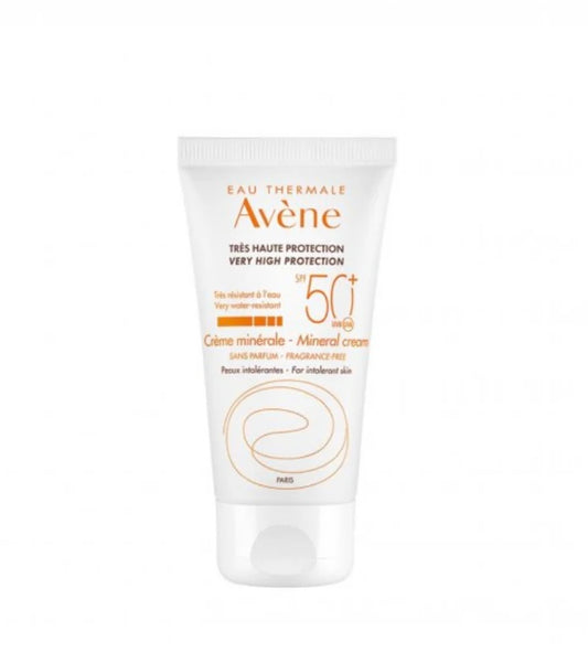 Avène Mineral Cream Sunscreen SPF 50+ – 100% Mineral Sun Protection for Sensitive Skin