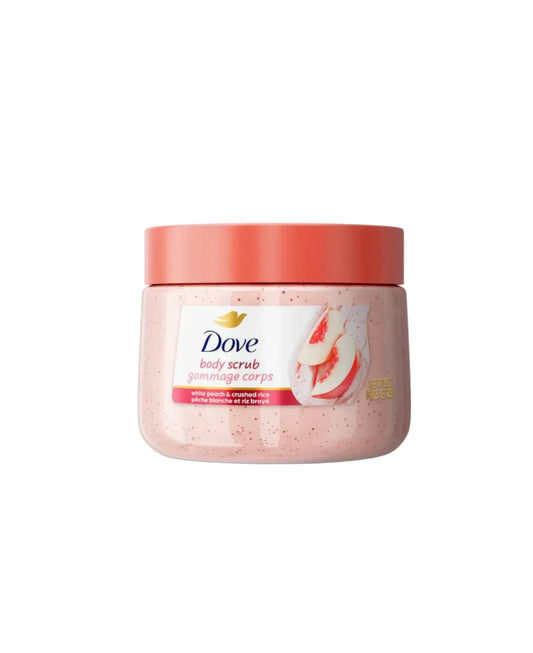 Dove White Peach & Crushed Rice Body Scrub 425g – Gentle Exfoliating & Brightening Body Polish