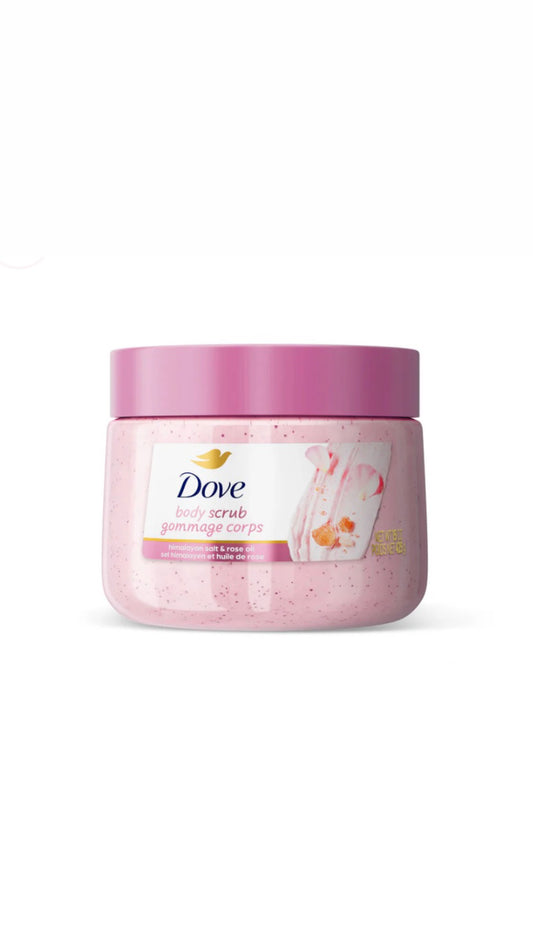 Dove Himalayan Salt & Rose Oil Body Scrub 425g – Detoxifying & Nourishing Body Polish