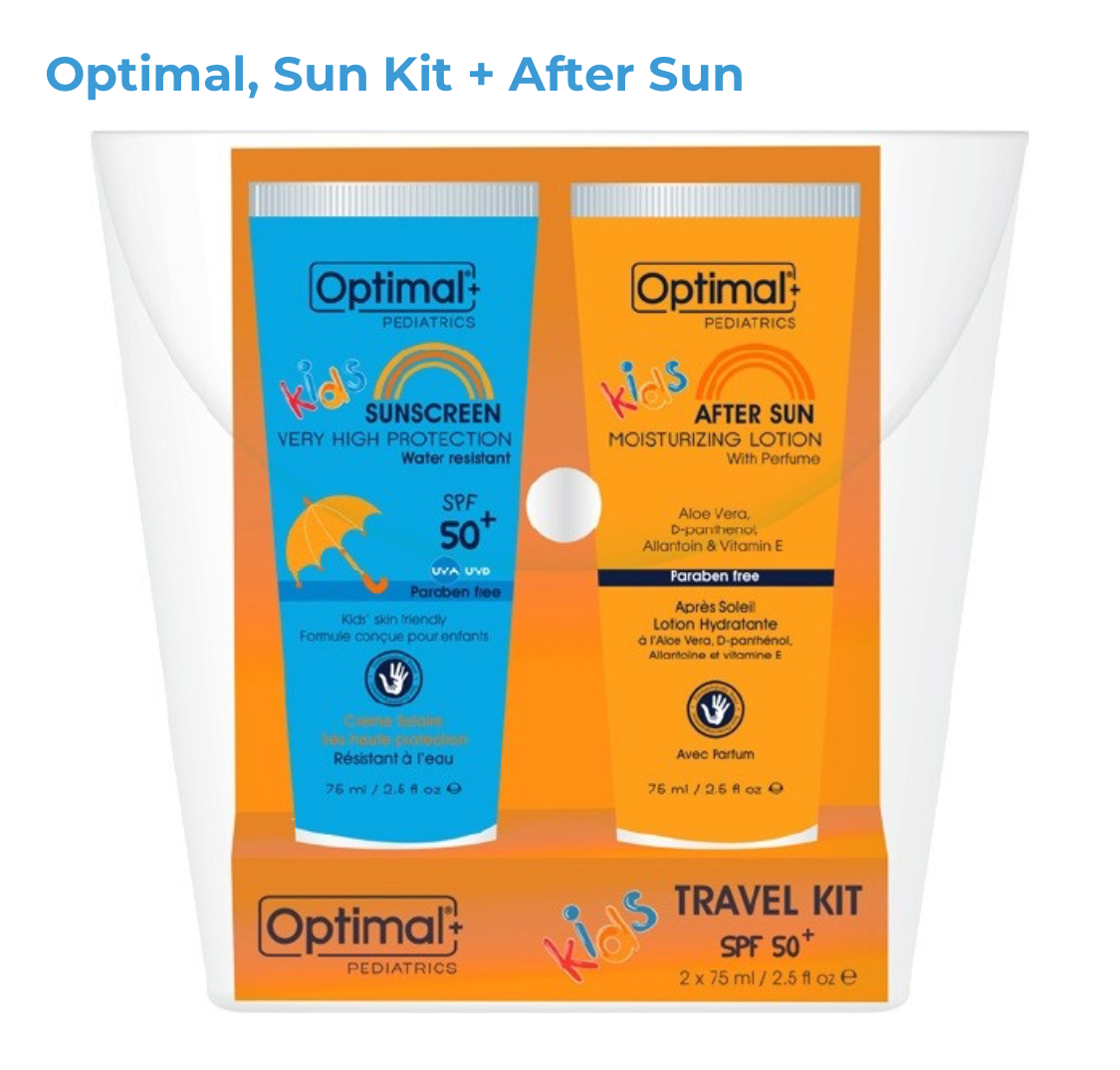 Optimal’s Kids Cream Sunscreen + After Sun Travel Kit Bundle